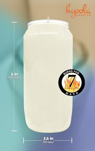 Hyoola 7 Day White Prayer Candles 20 Pack - Tall Pillar Religious Memorial Decor