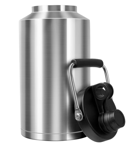 GAGANIU 128oz Insulated Stainless Steel Water Bottle with Handle - Wide Mouth, Double Vacuum for Hot & Cold Drinks