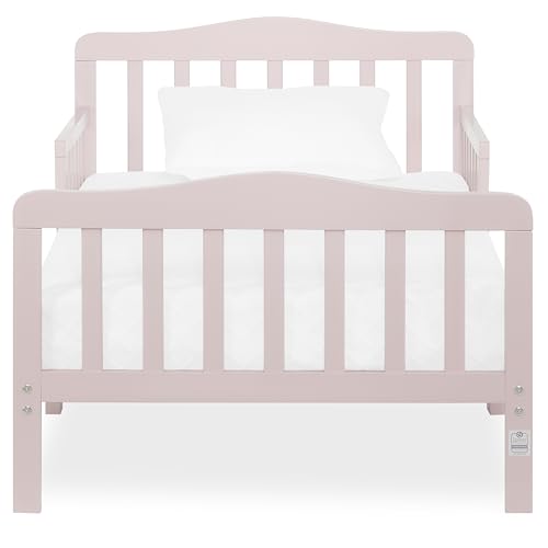 Pink Toddler Bed - Classic Design, GREENGUARD Gold Certified, Safety Rails, Low-to-Floor