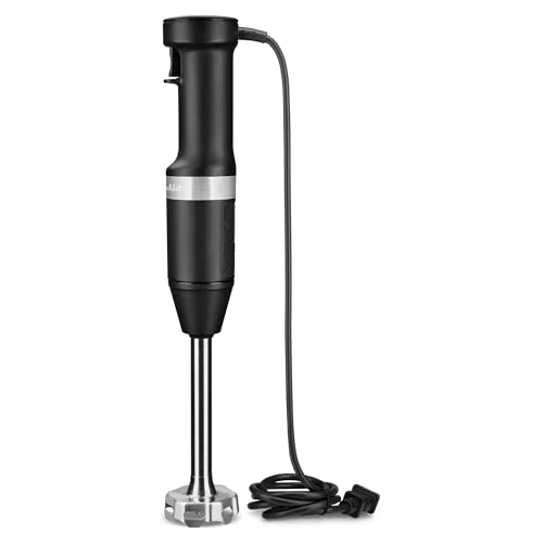 KitchenAid Variable Speed Corded Hand Blender with Attachments - Matte Black, 5 Speeds