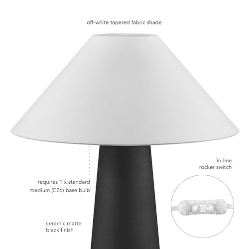 Globe Electric Novogratz 18" Black Ceramic Table Lamp with Fabric Shade