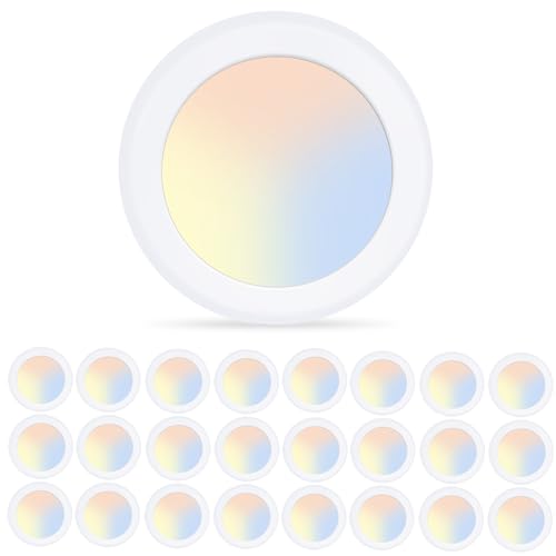 ECOELER 5/6 Inch LED Disc Light 16.5W 1100LM Dimmable 3-Color CCT - Flush Mount Ceiling Light, 24 Pack