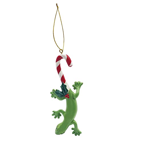 Candycane Tail Gecko Personalizable Ornament (Blank Gecko) Hand Painted, Sonoran Souvenirs