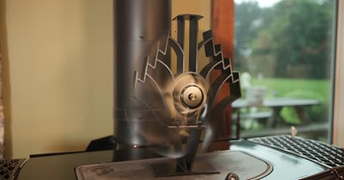 Heat Powered Stove Fan for Wood & Pellet Burners - 13 Inch, 4-Blade, Black