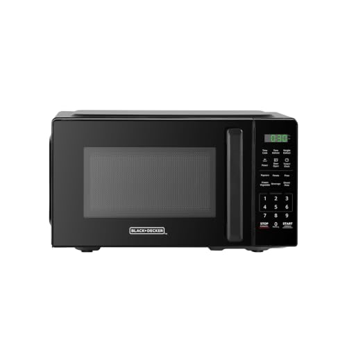 BLACK+DECKER 0.7 Cu Ft Countertop Microwave Oven, 700W, Child Safety, Black