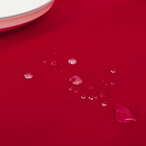 60x102 inch Red Rectangular Tablecloth - 210 GSM Polyester, Waterproof & Wrinkle-Resistant for Parties
