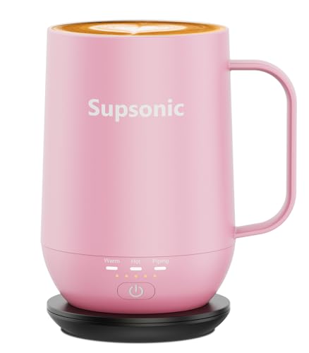Supsonic Cherry Blossom 16oz Self-Heating Coffee Mug with Temperature Control
