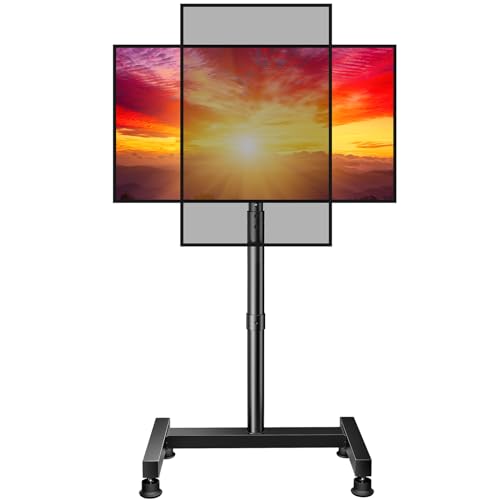 Floor TV Stand with Mount for 26-50 Inch TVs - Adjustable, Rotatable & Tiltable, Up to 55 Lbs, PGFS12 - for 26"-50" Screens