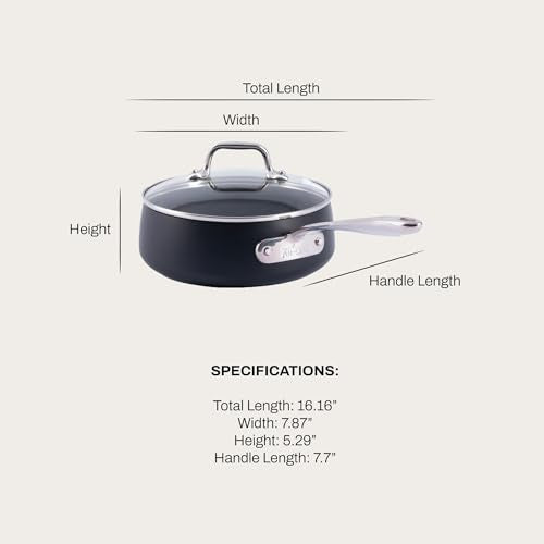 All-Clad HA1 Expert 2.5 Qt Nonstick Sauce Pan with Lid, Induction Ready