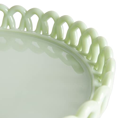 Martha Stewart Highbrook 8.5" Handmade Jadeite Glass Cake Stand