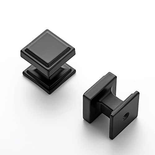 Ravinte Black Square Kitchen Cabinet Knobs 30 Pack - Single Hole Zinc Pulls