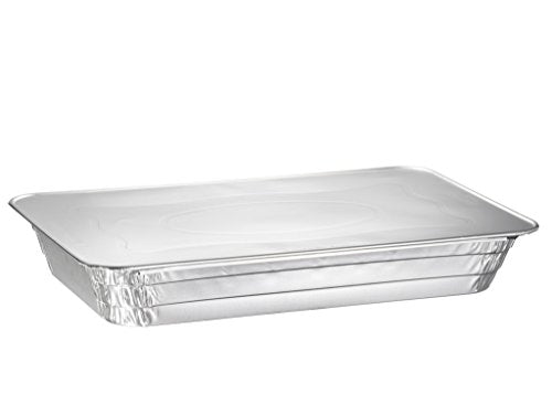 Full Size Deep Steam Aluminum Foil Pan with Lids - 21x13x3 Inches, 10 Pack