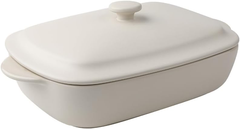 Skiennix Ceramic Casserole Dish - 33oz Covered Rectangular Bakeware with Lid | Oven & Dishwasher Safe