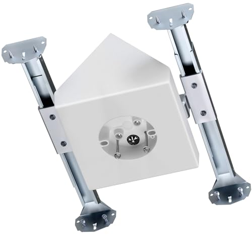 Dremica White Ceiling Fan and Light Fixture Mounting Box - Adjustable for Cathedral Ceilings 80°+