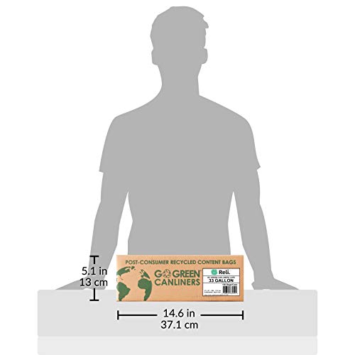 EcoStrong 33 Gallon Recyclable Trash Bags - 150 Count Bulk Black