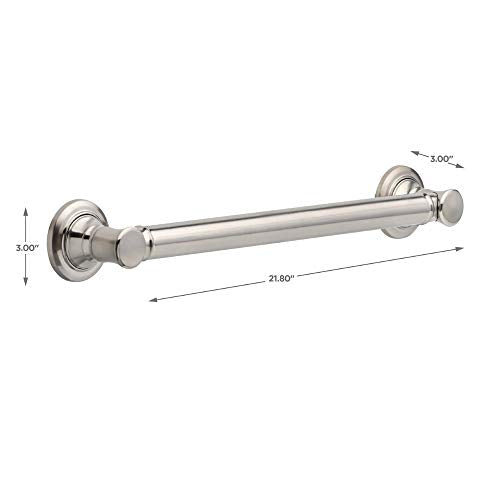 Delta 18-Inch Stainless Steel ADA Compliant Shower Grab Bar - Wall-Mounted Safety Handle for Bathroom, Tub, Seniors