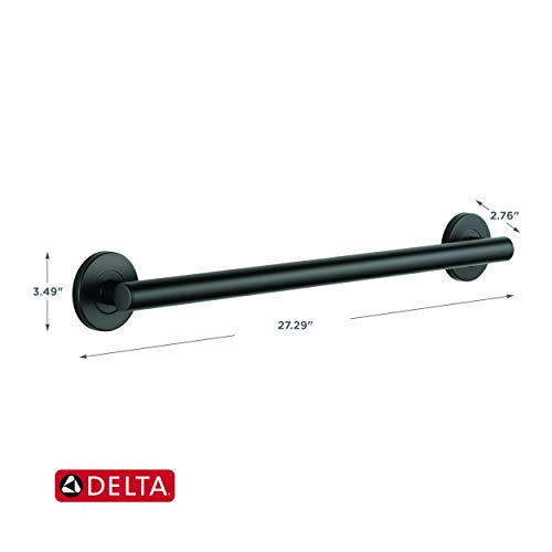 24 Inch Matte Black ADA Grab Bar - Contemporary Bathroom Safety Fixture