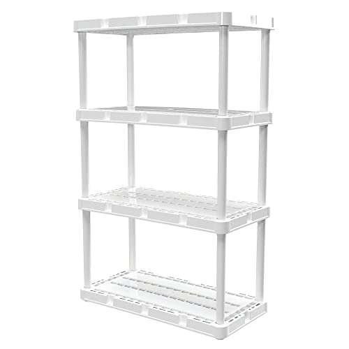 Gracious Living 4-Pack White Storage Shelves & Racks, 4 Solid Fixed-Tier Units