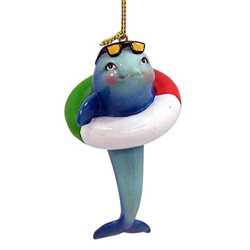 Swimming Dolphin Christmas Ornament, Holiday D?cor, Nautical Theme, 3.75 Inches