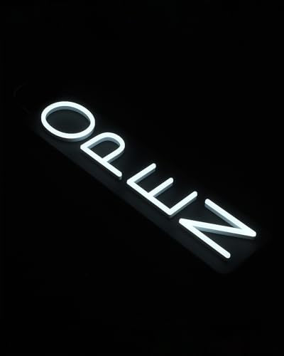 HiNeon White Vertical Open Sign - 28x7 Inch LED Business Sign with Remote, 6 Modes