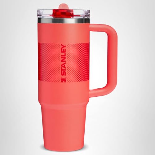 Stanley Quencher ProTour Flip Straw Tumbler with Leakproof Lid 64 oz | Built-In Straw and Handle | Large Capacity for Travel & Sports | Insulated Stainless Steel Cup | BPA-Free | Hot Coral Fade