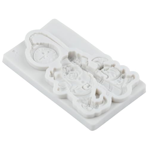 Christmas Santa Claus Silicone Fondant Mold – Vintage Clock Style K