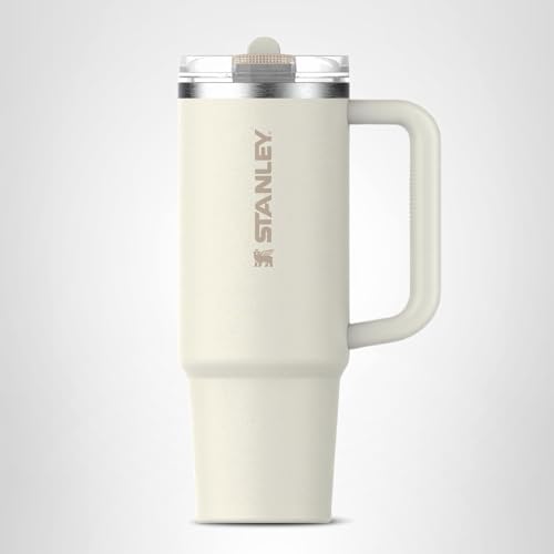 STANLEY Quencher ProTour Flip Straw Tumbler with Leakproof Lid 20 oz | Built-In Straw & Handle | Cupholder Compatible for Travel | Insulated Stainless Steel Cup | BPA-Free | Cream