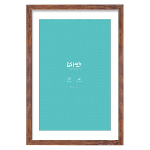 Brown 24x36 Poster Frame - Gallery Style Picture Frame with Plexiglass, Wall Mount