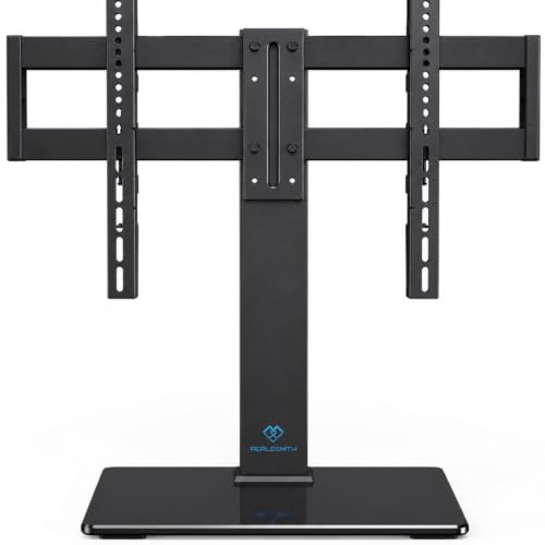 Universal Swivel TV Stand for 32-75 Inch TVs - Fits 99 lbs - with Legs - Adjustable Height & 70° Swivel - Black