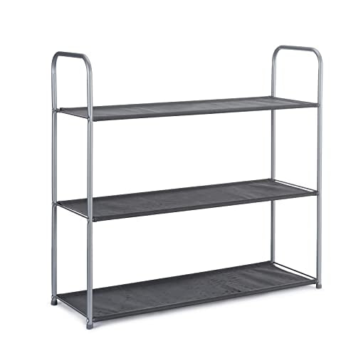 Freestanding Closet Organizer with Fabric Bins and Shelves - Grey, 32.7" x 12.2" x 31"