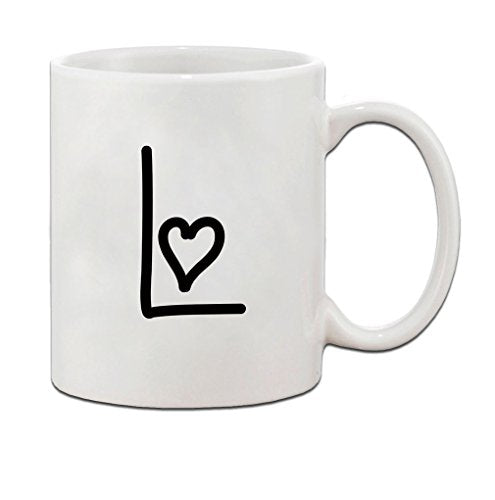 Personalized Love Hearts Monogram Ceramic Coffee Mug - Holiday Gift for Men & Women