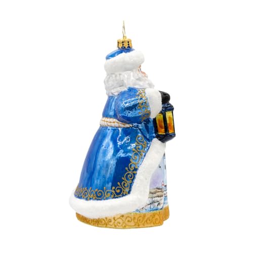 Coastal Claus Hand-Crafted European Glass Christmas Ornament by Christopher Radko (Poland)