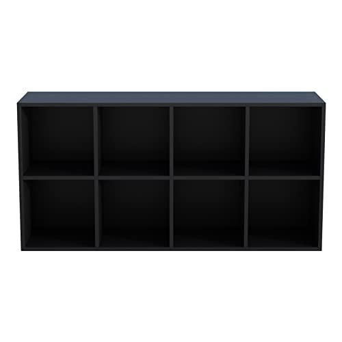 OSCHF 8-Cube Storage Shelf Bookcase Black - Modern Wall Unit for Living Room
