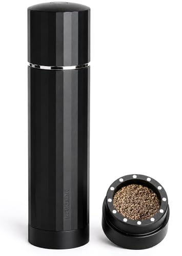 All-Metal Manual Pepper Grinder - Stainless Steel Burr, Matte Black