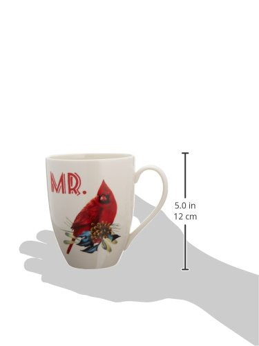 Lenox Winter Greetings Mr. & Mrs Mug Set - Holiday Christmas Drinkware, 14oz Porcelain