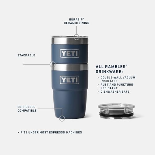 YETI Rambler 8 oz Insulated Coffee Mug with Lid - DuraSip Ceramic - Cape Taupe