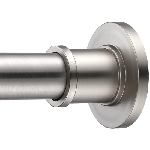 Adjustable Rustproof Shower Curtain Rod - Brushed Nickel 43-72 Inch Tension Tension Rod for Bathroom & Window