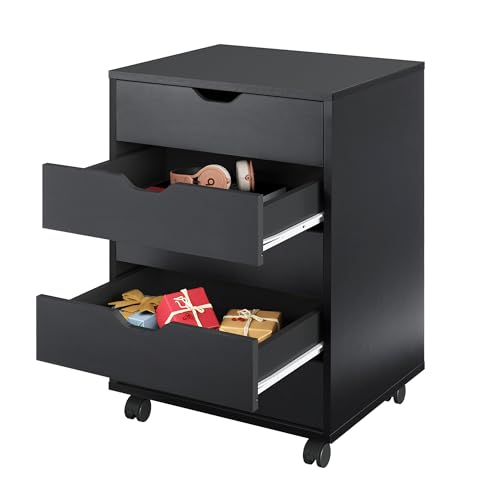 DEVAISE Black 5-Drawer File Cabinet Under Desk Storage 15.7"D x 18.7"W x 25.5"H
