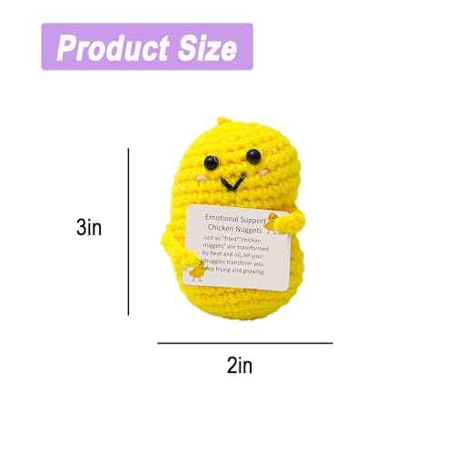 Emotional Support Nuggets Inspirational Positive Crochet Animals Gifts Funny Positive Nuggets Potato Pickle for Women Men Birthday Christmas Stocking Stuffers White Elephant