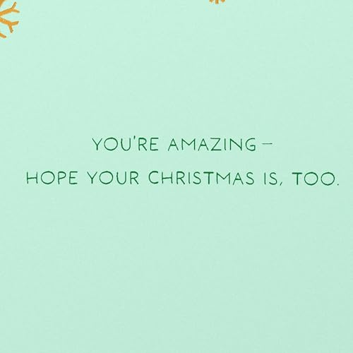 American Greetings Christmas Ornament Gift Card Holder with Envelope - You're Amazing Holiday Card, Festive Foil Accents, 4.625 x 6.75 Inches