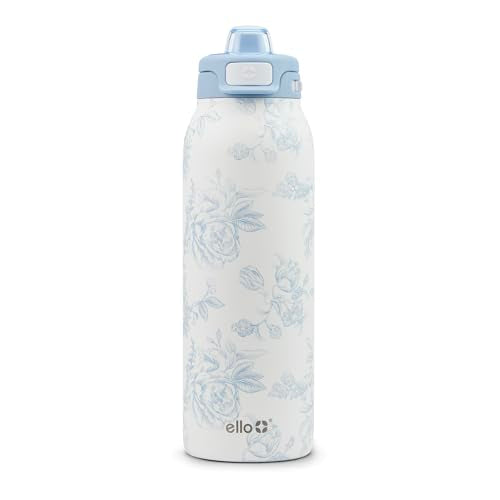Ello Pop & Fill 32oz Insulated Stainless Steel Water Bottle - Porcelain Rose