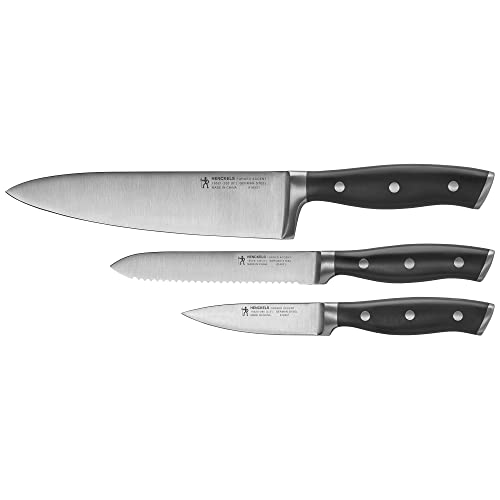 Henckels Forged Accent Razor-Sharp Kitchen Knife Set - Black Handle, 3-Piece