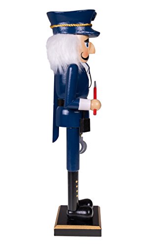 Clever Creations Policeman 16 Inch Wooden Nutcracker - Festive Christmas Decor