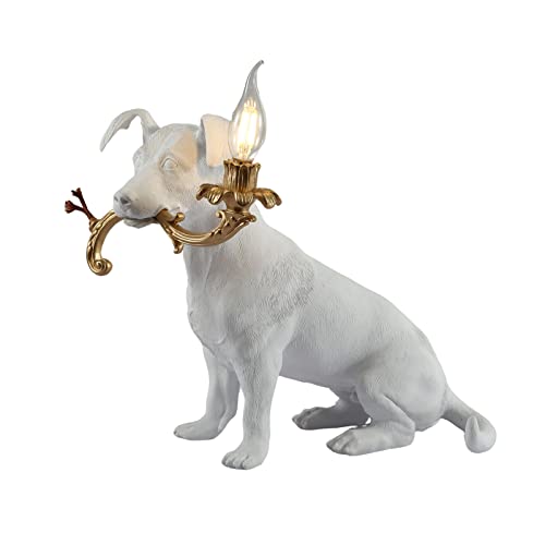 Dog Table Lamp Resin Animal Bedside Light - Cute Puppy Night Light