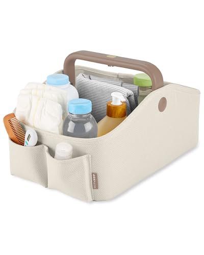 Light-Up Diaper Caddy Organizer with Touch Sensor Night Light - Nursery Style Oat