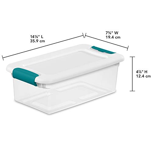 Sterilite 6 Quart Clear Plastic Storage Box with Latch - Pack of 12