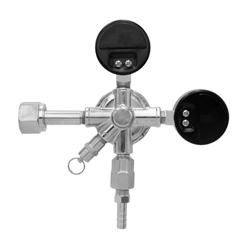 Pack of 1 Dual Gauge CO2 Draft Beer Regulator - Chrome, Kegco KC LH-542