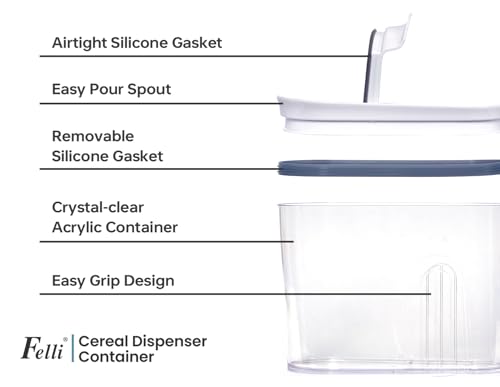 Large 4.1 Qt Cereal Container Set with Airtight Flip Top Lids - 2 Pack