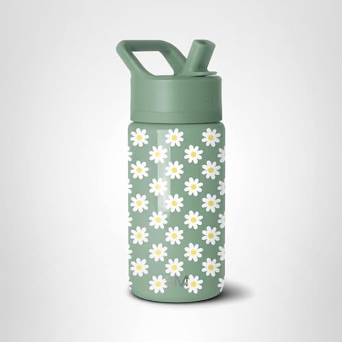 Simple Modern Kids Summit Water Bottle with Straw Lid | 14oz Stainless Steel Cup Insulated Tumbler for Toddlers, School | Sage Florals