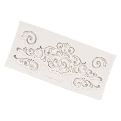 Baroque Fondant Mold Curlicues Scroll Lace Border Silicone Mold For Cake Decoration Chocolate Cupcake Topper Candy Sugar Craft Polymer Clay Gum Paste